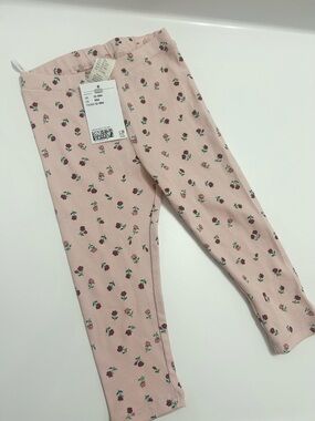 NWT! H&M girls floral leggings size 12-18m (24m)